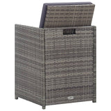 vidaXL 5-delige Tuinset poly rattan en acaciahout antraciet