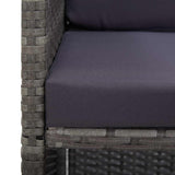 vidaXL 5-delige Tuinset poly rattan en acaciahout antraciet