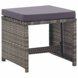 vidaXL 5-delige Tuinset poly rattan en acaciahout antraciet
