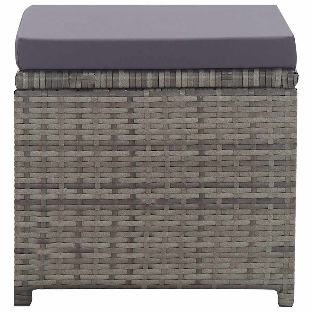 vidaXL 5-delige Tuinset poly rattan en acaciahout antraciet