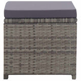 vidaXL 5-delige Tuinset poly rattan en acaciahout antraciet
