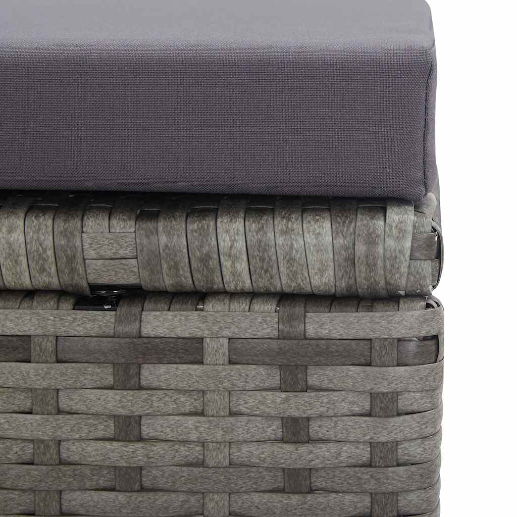 vidaXL 5-delige Tuinset poly rattan en acaciahout antraciet