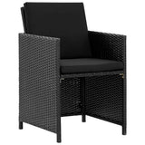 vidaXL 9-delige Tuinset met kussens poly rattan zwart