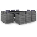vidaXL 9-piece Garden Dining Set with Cushions Poly Rattan Beige