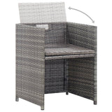 vidaXL 11-Piece Garden Dining Set with Cushions Poly Rattan Black