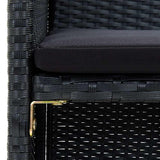 vidaXL 4-delige Loungeset met kussens poly rattan zwart