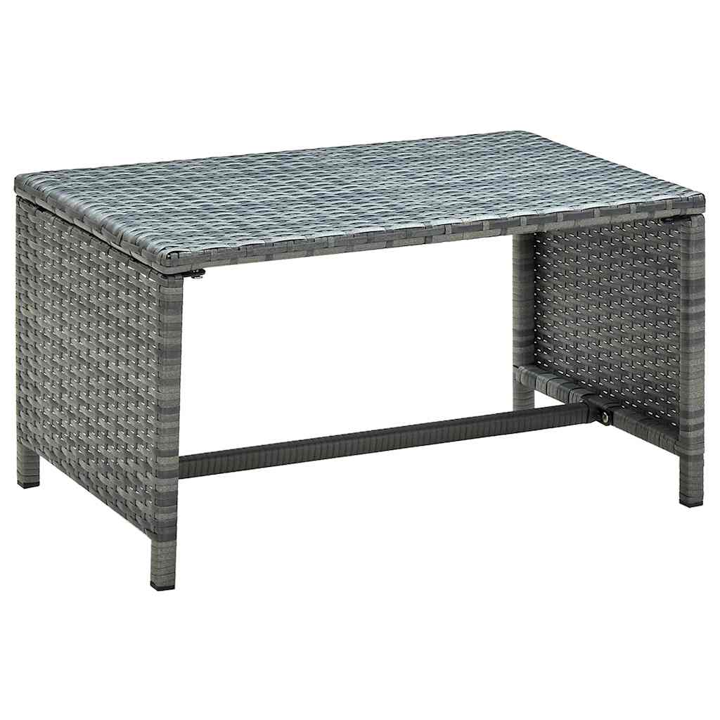 vidaXL Salontafel 70x40x38 cm poly rattan zwart
