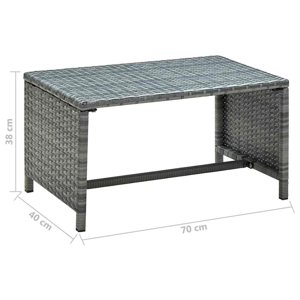 vidaXL Salontafel 70x40x38 cm poly rattan zwart