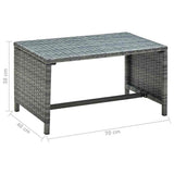 vidaXL Salontafel 70x40x38 cm poly rattan zwart