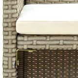 vidaXL Tuinbank 2-zits met kussens poly rattan zwart