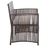 vidaXL 4-Piece Poly Rattan Lounge Set with Cushions Black