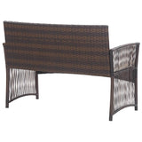 vidaXL 4-Piece Poly Rattan Lounge Set with Cushions Black