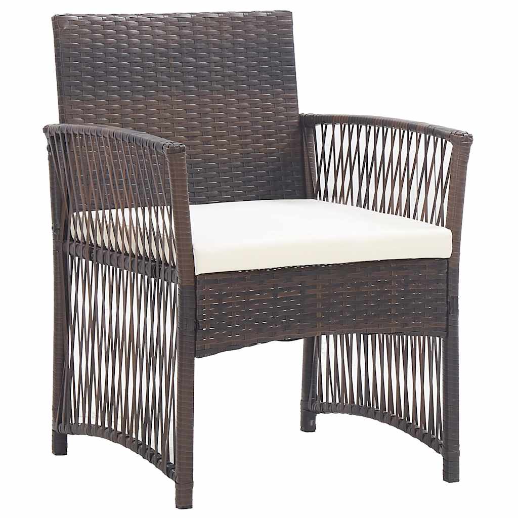 vidaXL 4-Piece Poly Rattan Lounge Set with Cushions Black