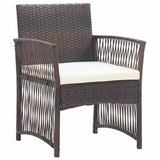 vidaXL 4-Piece Poly Rattan Lounge Set with Cushions Black