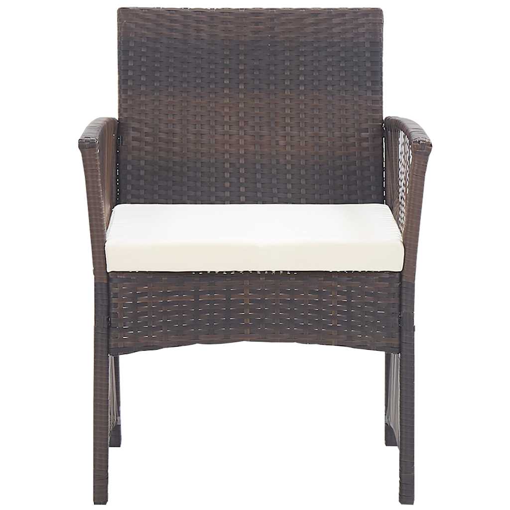 vidaXL 4-Piece Poly Rattan Lounge Set with Cushions Black