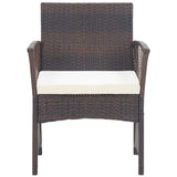 vidaXL 4-Piece Poly Rattan Lounge Set with Cushions Black