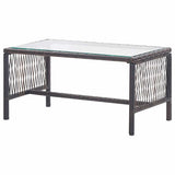 vidaXL 4-Piece Poly Rattan Lounge Set with Cushions Black