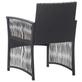vidaXL Tuinstoelen met kussens 2 st poly rattan zwart