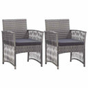 vidaXL Tuinstoelen met kussens 2 st poly rattan zwart