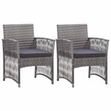 vidaXL Tuinstoelen met kussens 2 st poly rattan zwart