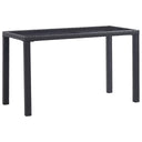 vidaXL Tuintafel 123x60x74 cm poly rattan zwart