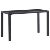 vidaXL Tuintafel 123x60x74 cm poly rattan zwart