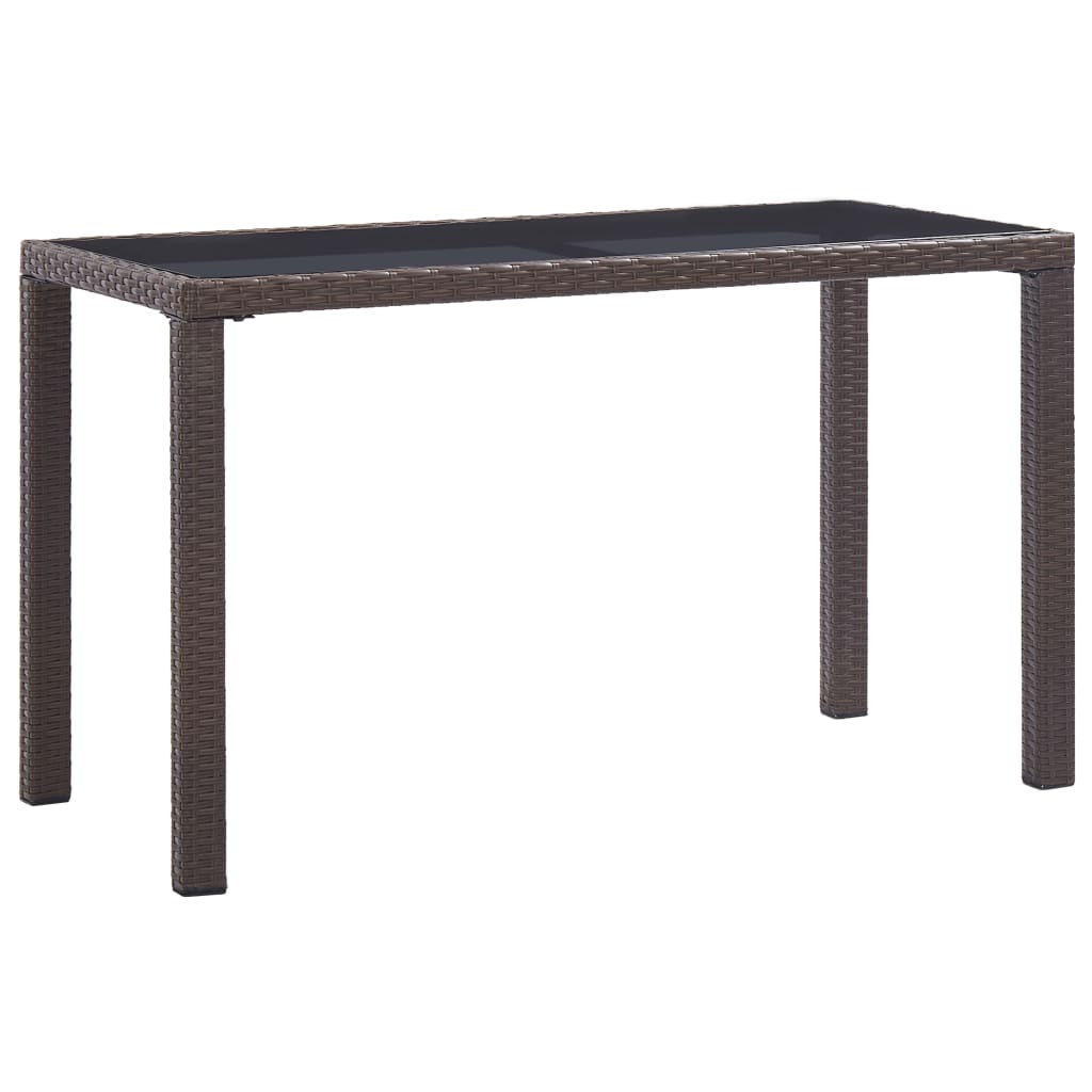 vidaXL Tuintafel 123x60x74 cm poly rattan zwart