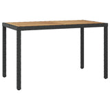 vidaXL Tuintafel 123x60x74 cm poly rattan zwart
