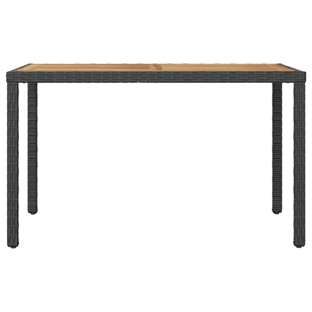 vidaXL Tuintafel 123x60x74 cm poly rattan zwart