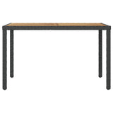 vidaXL Tuintafel 123x60x74 cm poly rattan zwart