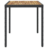 vidaXL Tuintafel 123x60x74 cm poly rattan zwart