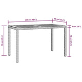 vidaXL Tuintafel 123x60x74 cm poly rattan zwart