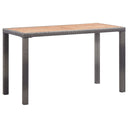 vidaXL Tuintafel 123x60x74 cm poly rattan zwart