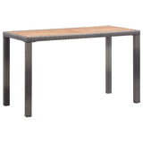 vidaXL Tuintafel 123x60x74 cm poly rattan zwart