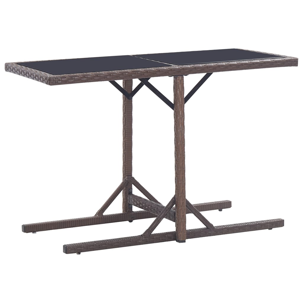 vidaXL Tuintafel massief acaciahout en poly rattan beige