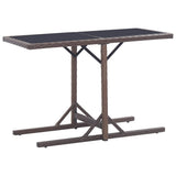 vidaXL Tuintafel massief acaciahout en poly rattan beige