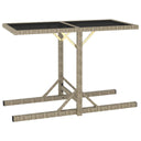 vidaXL Tuintafel massif acaciahout en poly rotin beige