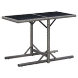 vidaXL Tuintafel massief acaciahout en poly rattan beige