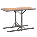 vidaXL Tuintafel massif acaciahout en poly rotin beige