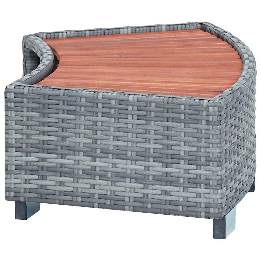 vidaXL Step stool 92x45x25 cm poly rattan black