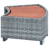 vidaXL Step stool 92x45x25 cm poly rattan black