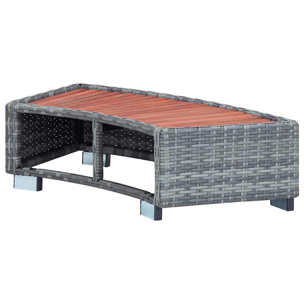 vidaXL Step stool 92x45x25 cm poly rattan black