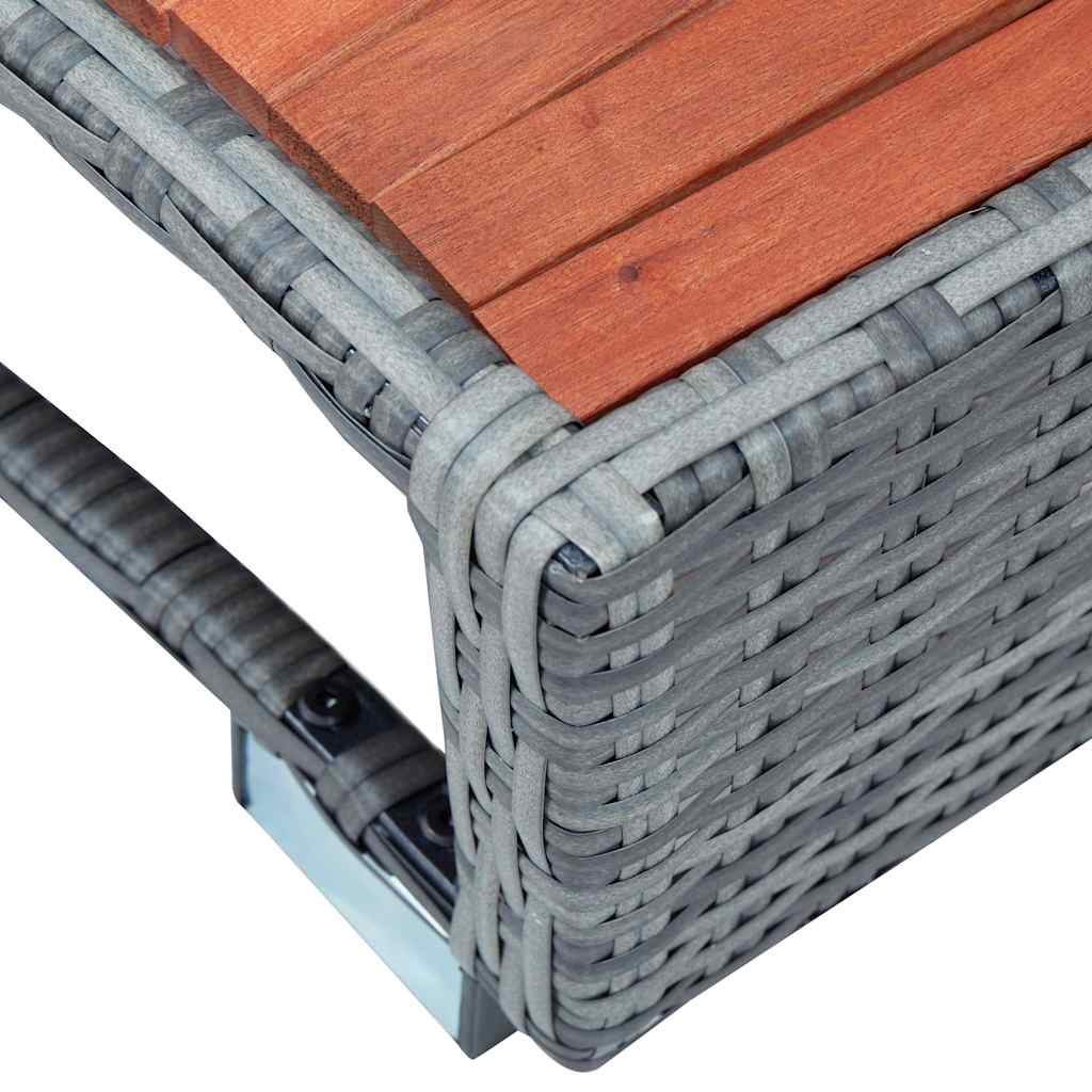 vidaXL Step stool 92x45x25 cm poly rattan black