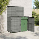 vidaXL Containerberging dubbel 148x80x111 cm poly rattan zwart