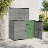 vidaXL Containerberging dubbel 148x80x111 cm poly rattan zwart