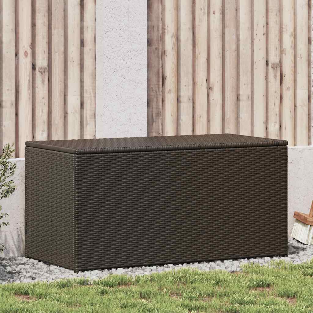 vidaXL Garden Storage Box 283 L Poly Rattan Black