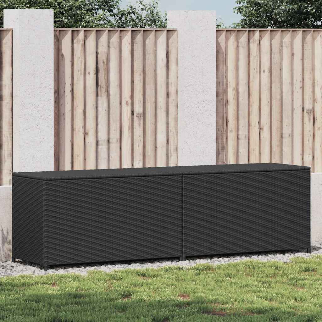 vidaXL Garden Storage Box 283 L Poly Rattan Black