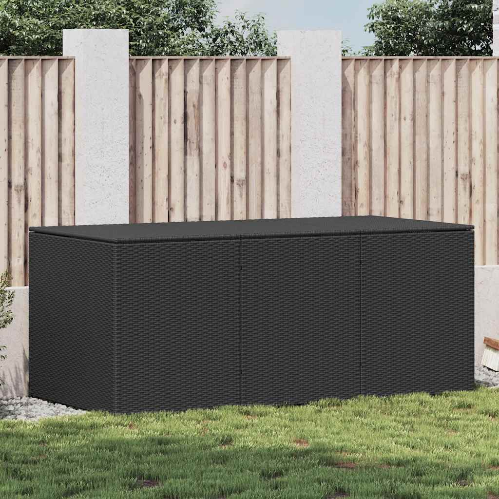 vidaXL Garden Storage Box 283 L Poly Rattan Black