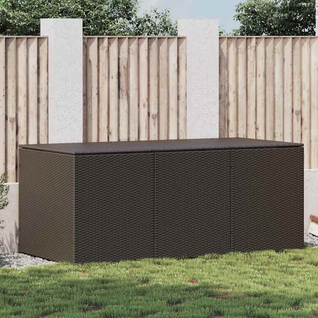 vidaXL Garden Storage Box 283 L Poly Rattan Black