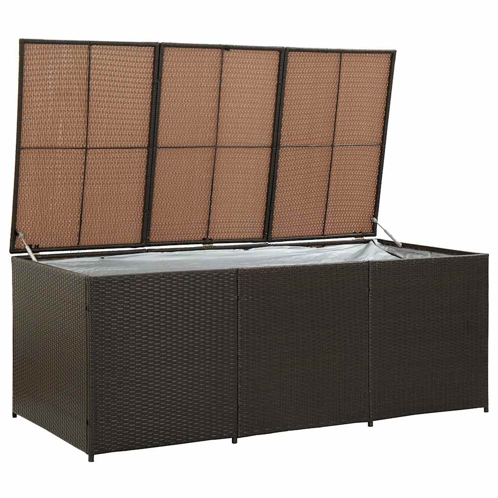 vidaXL Garden Storage Box 283 L Poly Rattan Black